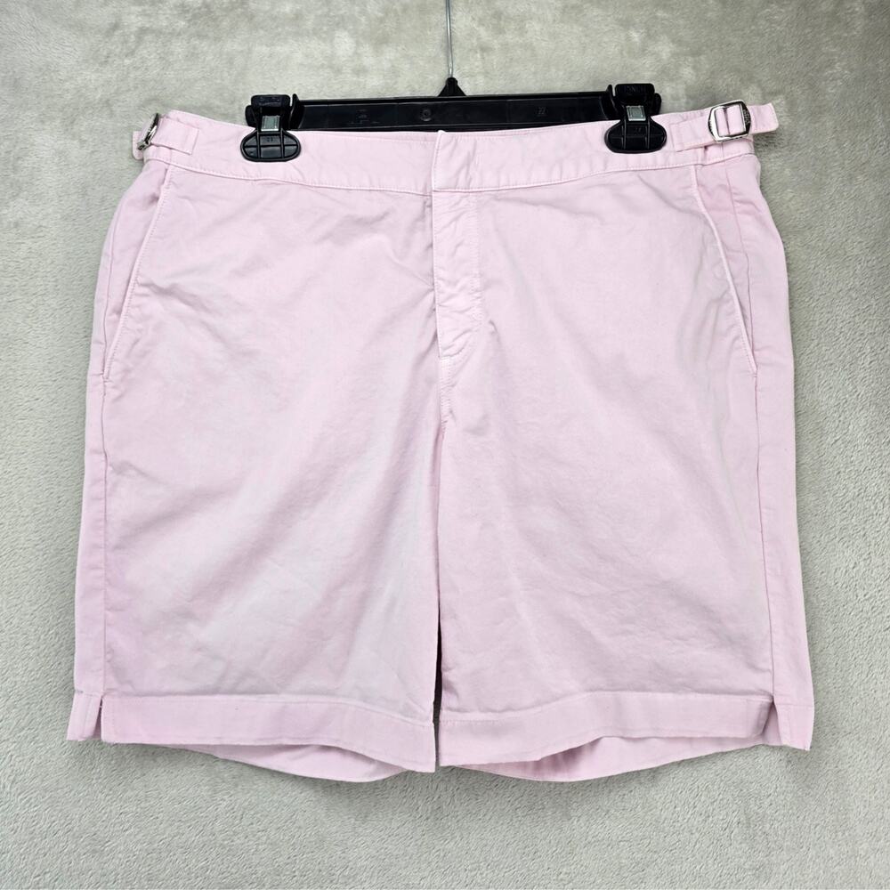 Orlebar Brown Bulldog Cotton Shorts Mens 34 Pink 8" Inseam